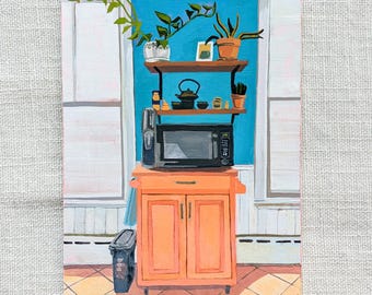 Original Painting - Gouache - 6x8 inches - "Kitchen II"