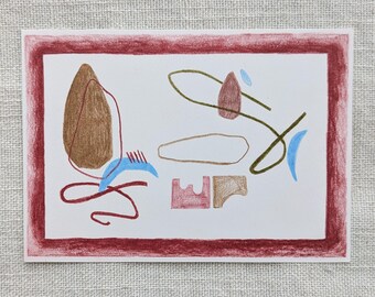 Abstract Drawing - 5x7 inches - Colored Pencil on Paper