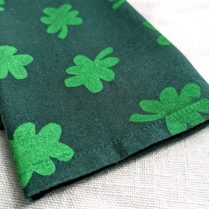 Clover Dinner Napkins, 17 x 17 inch Block Printed Soft Cotton Napkins, St. Patrick's Day Table Decor, Set of Cloth Napkins image 3