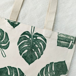 Canvas Tote Bag - Midnight Monstera