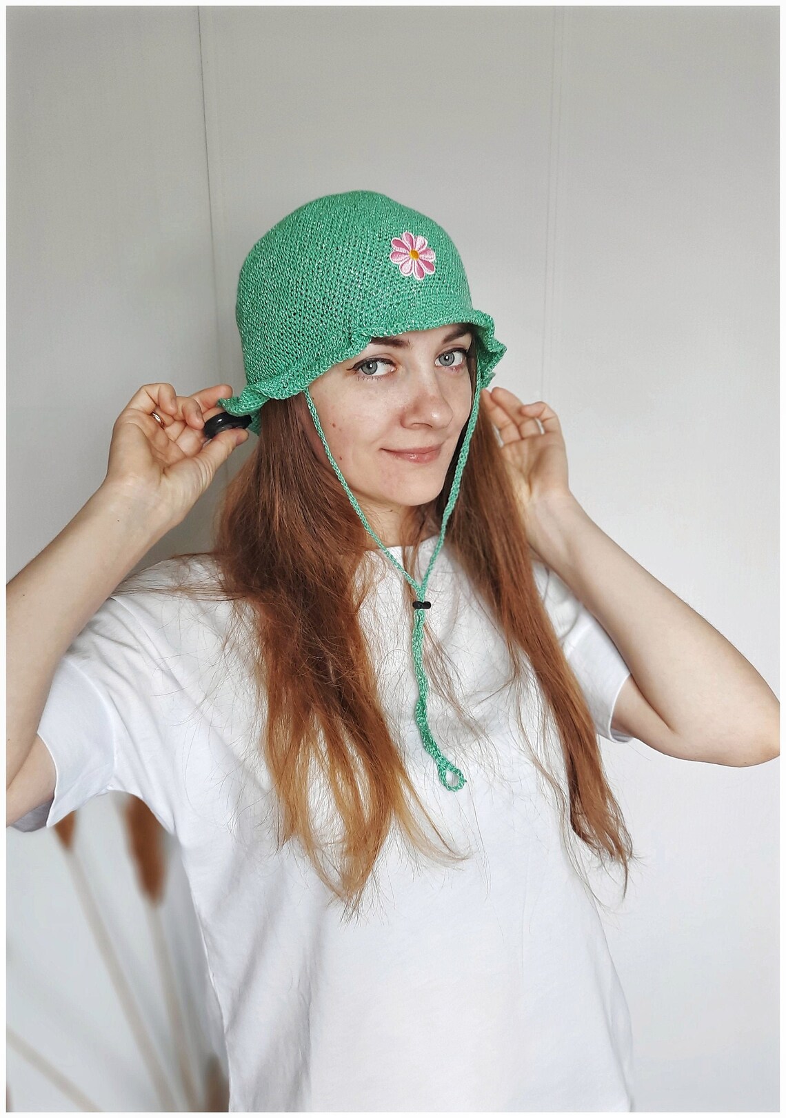 Custom embroidered bucket hats with string cute crochet Etsy