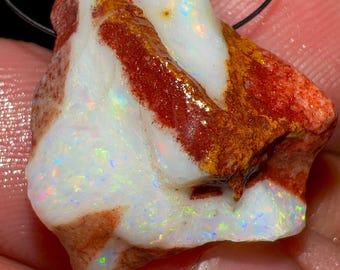 12.85 Carat Natural Australian Fire Opal Rough Solid Fire Size 17X17X11 mm