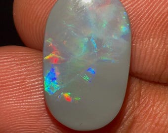 7.00 Cts Natural Australian Opal Fire Smooth Cabochon Size 18X11X6 mm
