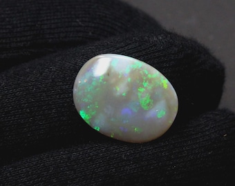 Australian Opal Cabochon: 11 Carat Bi-Color Gemstone, 21x16mm