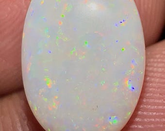 Australian Opal Cabochon: 1.00 Carat Multi-Fire Gemstone, 12x8mm