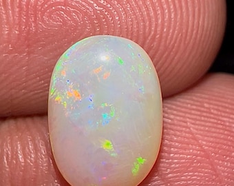Australian Opal Cabochon: 1.00 Carat Multi-Fire Gemstone (11X7X3 mm)