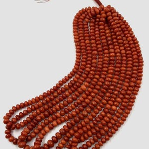 1 Strand Natural Italian Coral Beads Smooth Red Coral Beads 17 Inches 6X7 mm Approx