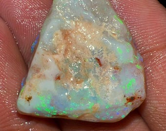 31.00 Cts Natural Australian Opal Rough Blue Green Fire Size 27X25X9 mm