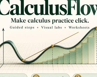 CalculusFlow — Interactive Calculus Practice App, Derivatives & Integrals, Offline HTML Download, English and Spanish