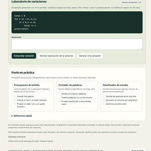 PythonPractice — Python Coding Exercises for Beginners, 100 Challenges + 50 Variations, Offline App, English and Spanish image 7