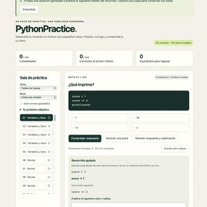 PythonPractice — Python Coding Exercises for Beginners, 100 Challenges + 50 Variations, Offline App, English and Spanish image 6