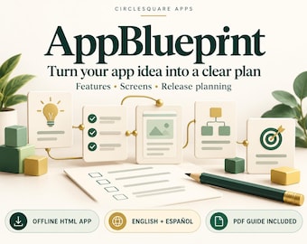 AppBlueprint — App Development Planner, Feature & Bug Tracker, Project Planning Tool, Offline HTML, English and Spanish