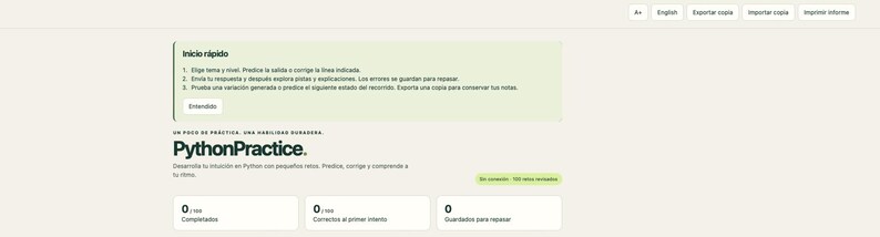 PythonPractice — Python Coding Exercises for Beginners, 100 Challenges + 50 Variations, Offline App, English and Spanish image 9