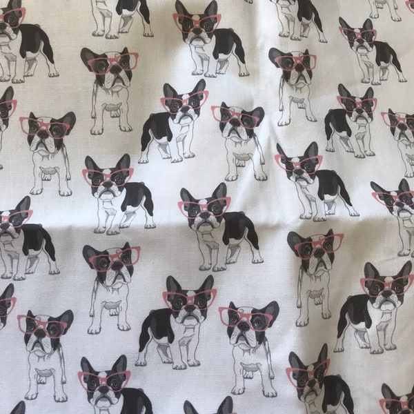 French Bulldog Piece Fabric.  41” Long. 60” Wide. 100% Cotton