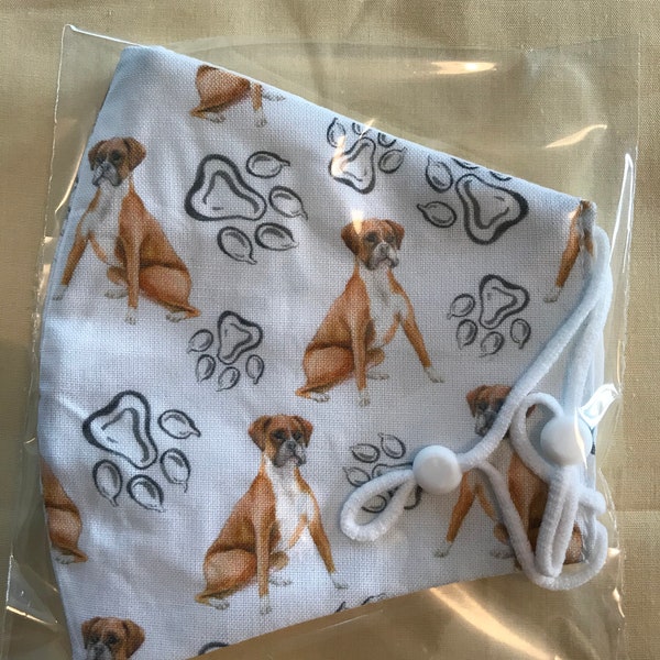 BOXER Dog Fabric Face Mask.  100% cotton