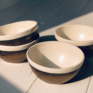 Handmade Ceramic Oblique Bowl Gold and White image 2