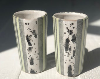 Tall Ceramic Cup- Hard Candy- Charcoal
