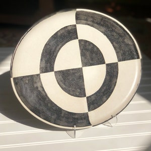 Ceramic Oval Geometric Quilted Tray image 2