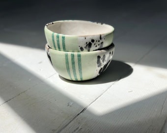 Handmade - Ceramic Oblique Bowl- Hard Candy Green