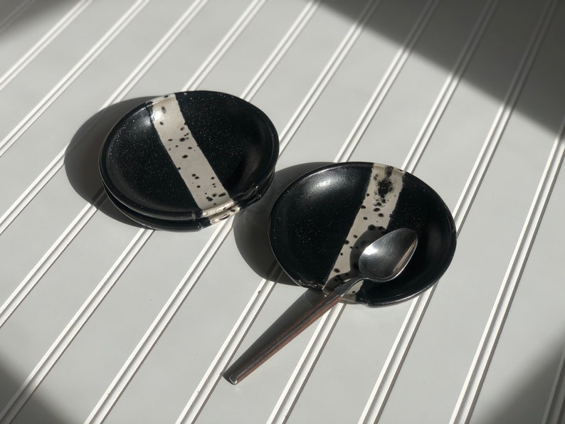 Handmade Ceramic Spoon Rest Black image 1