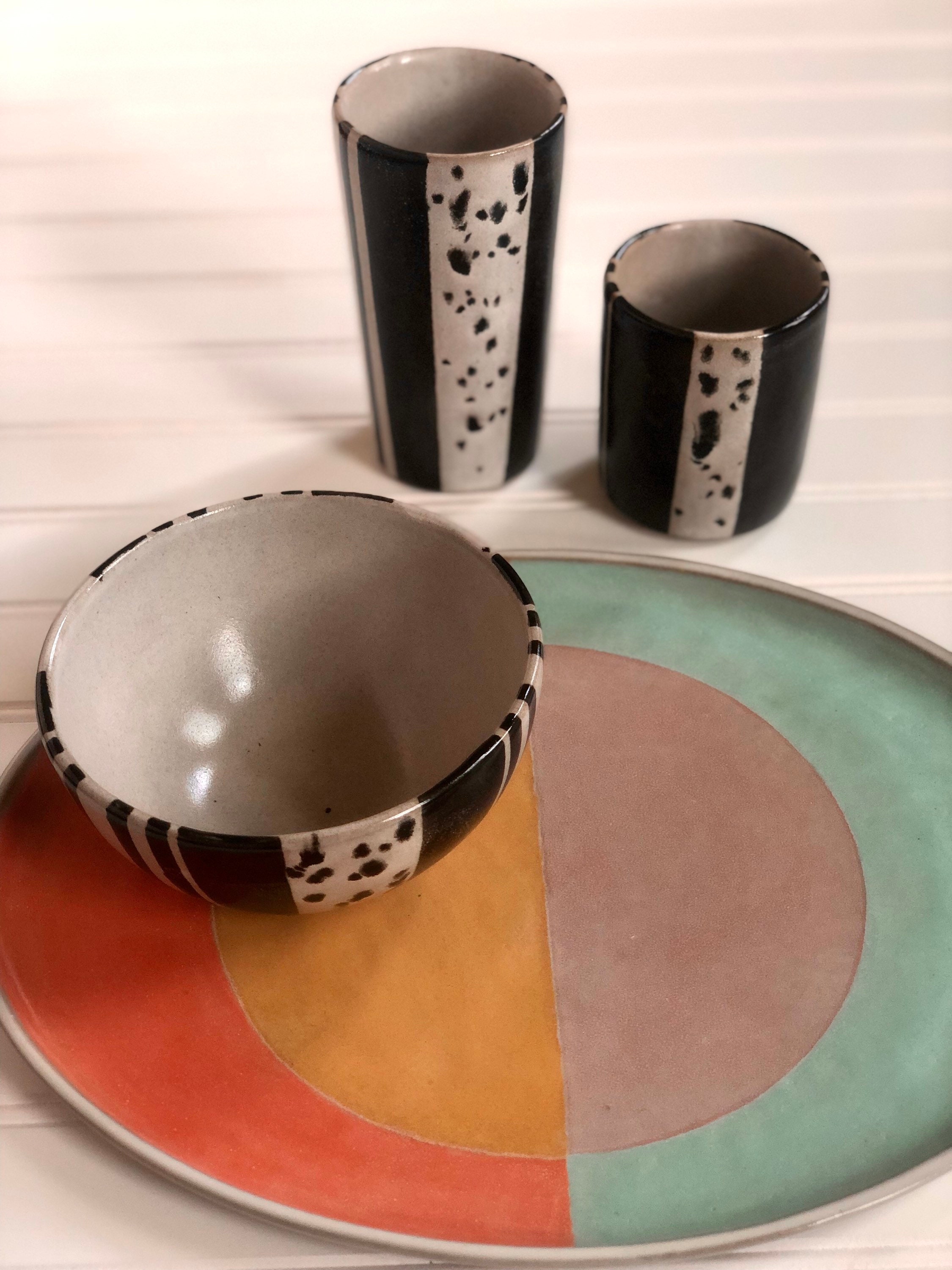 Handmade Ceramic Oval Sunrise Tray Etsy