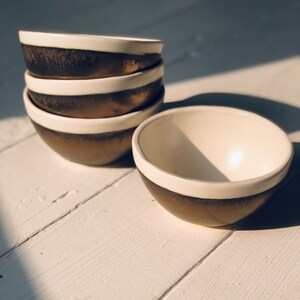 Handmade Ceramic Oblique Bowl Gold and White image 4