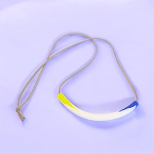 Neon Yellow & Blue | Contemporary Polymer Clay Necklace