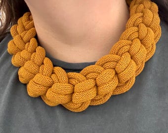 Loop Knot Collar Necklace | Statement Textile Necklace