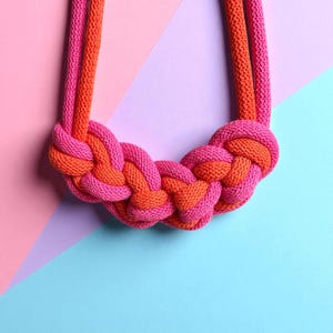 Two-Tone Chunky Loop Knot Statement Necklace | Choose your favourite colour combo