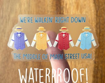 Dapper Dans WATERPROOF CLEAR Sticker - Disney Parks / Magic Kingdom / Main Street USA / Singing Quartet / Disneyland / Walt Disney World