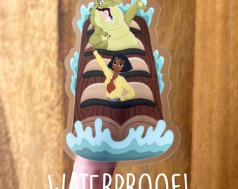Tiana's Bayou Adventure WATERPROOF CLEAR Sticker - Disney Parks/Princess and the Frog/Princess Tiana/Bayou/New Orleans/Magic Kingdom