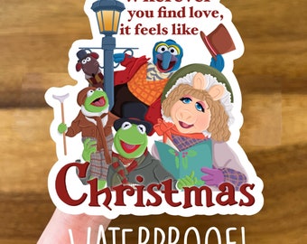 Muppets Christmas Carol WATERPROOF Sticker - Disney/Muppet Show/Scrooge/Kermit the Frog/Gonzo/Miss Piggy/Fozzie Bear/Gonzo/Holidays