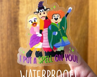 Hocus Pocus Disney Parks WATERPROOF CLEAR Sticker - Sanderson Sisters/Halloween/Oogie Boogie Bash/Mickey's Not So Scary/Spooky/Minnie Mouse