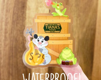 Tiana's Bayou Friends WATERPROOF CLEAR Sticker - Bayou Adventure / Disney Parks / Princess Tiana / Princess and the Frog / Stationery Decal