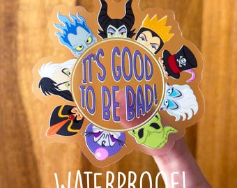 Disney Villains WATERPROOF CLEAR Sticker - Disney Parks/Halloween/Oogie Boogie Bash/Mickey's Not So Scary/Maleficent/Evil Queen/Ursula