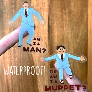 Disney Man or Muppet 2-Piece WATERPROOF CLEAR Sticker Set - The Muppet Show/Kermit the Frog/Miss Piggy/Disney Plus/Fozzie Bear/ Gonzo