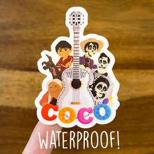 Disney Coco 2x3in WATERPROOF sticker - Family/Day of the Dead/Dia de los Muertos/Skeletons/Music/Family/Remember Me/Ernesto/Miguel