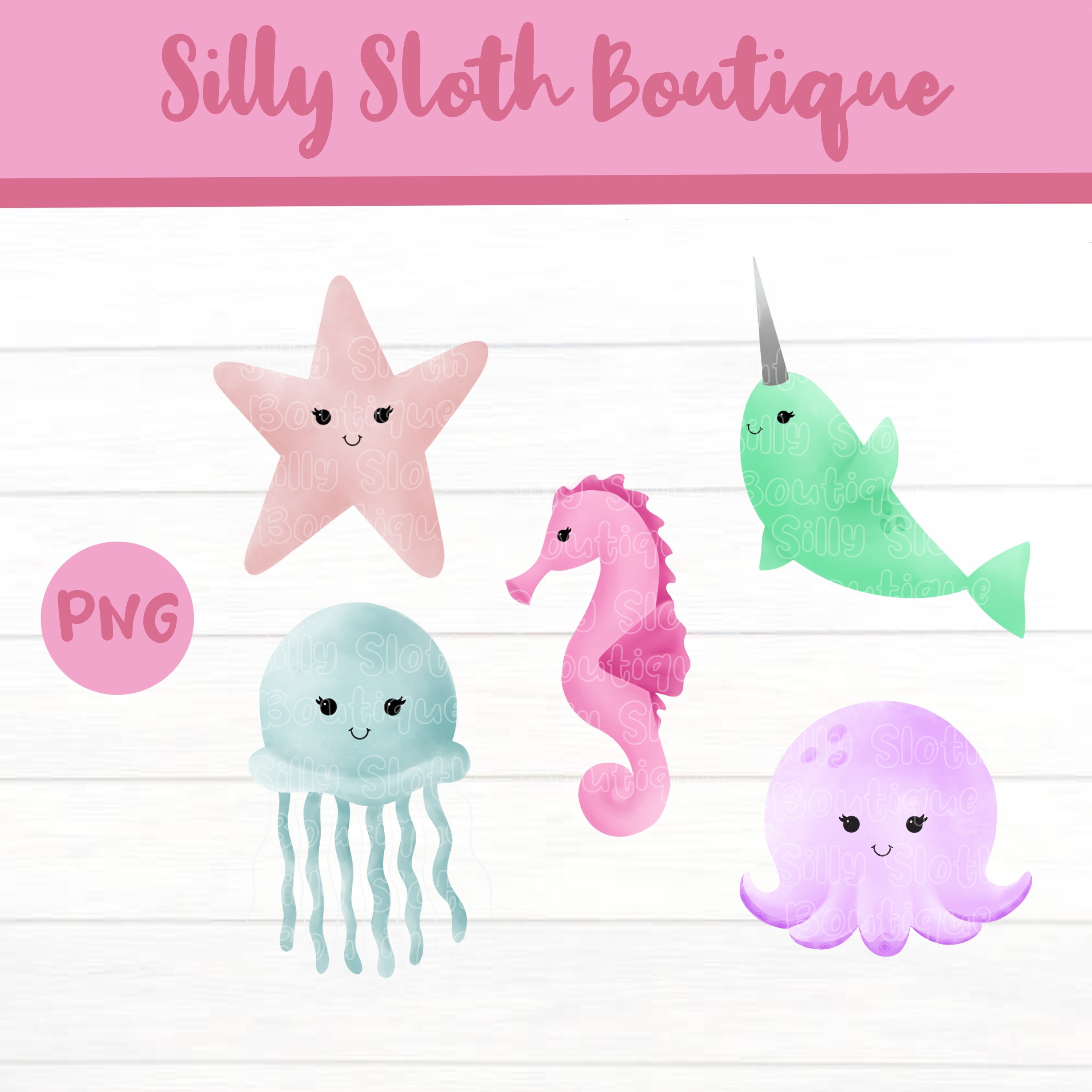 Ocean Baby Nursery Decor Png Bundle Watercolor Baby Gift Etsy