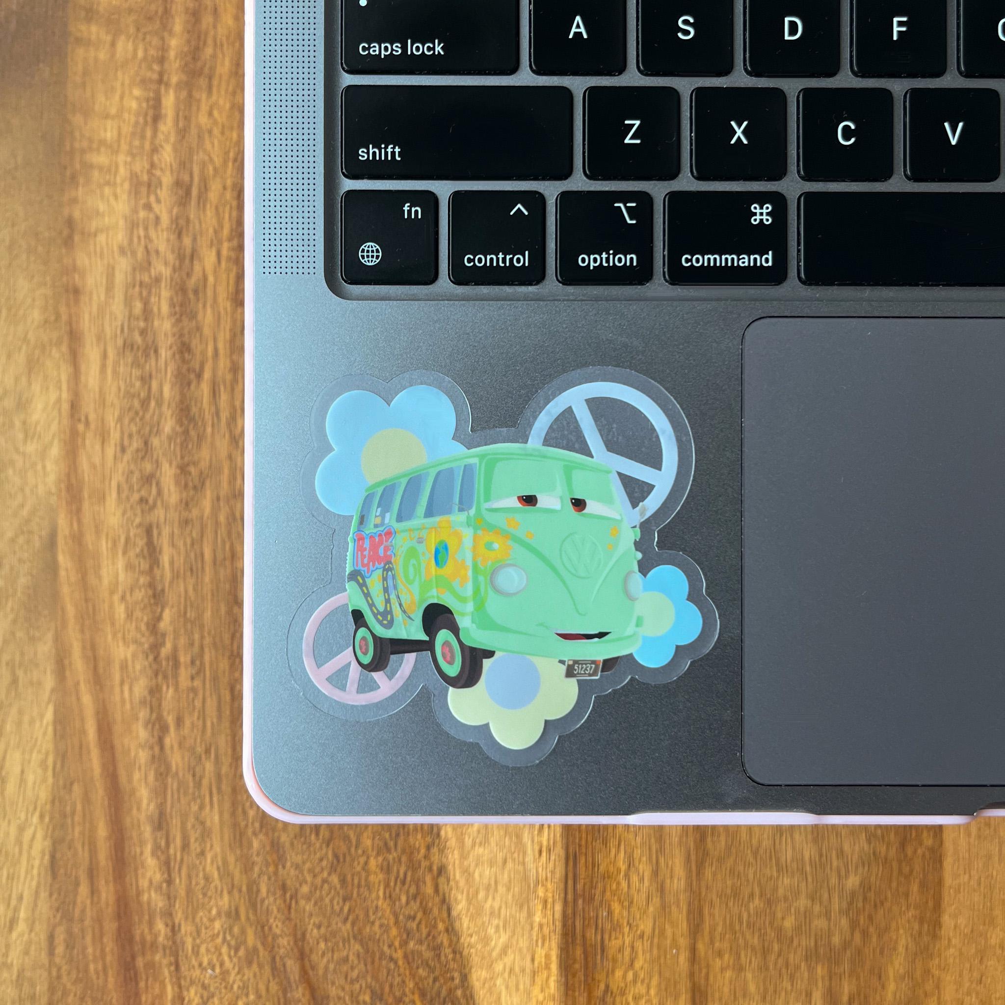 Disney Pixar Cars Fillmore WATERPROOF CLEAR Sticker - Volkswagen Bus ...