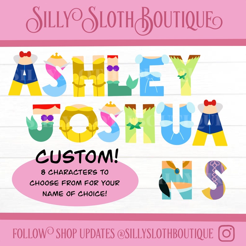 Download Custom Disney Princess Character Letters for Names SVG PNG ...