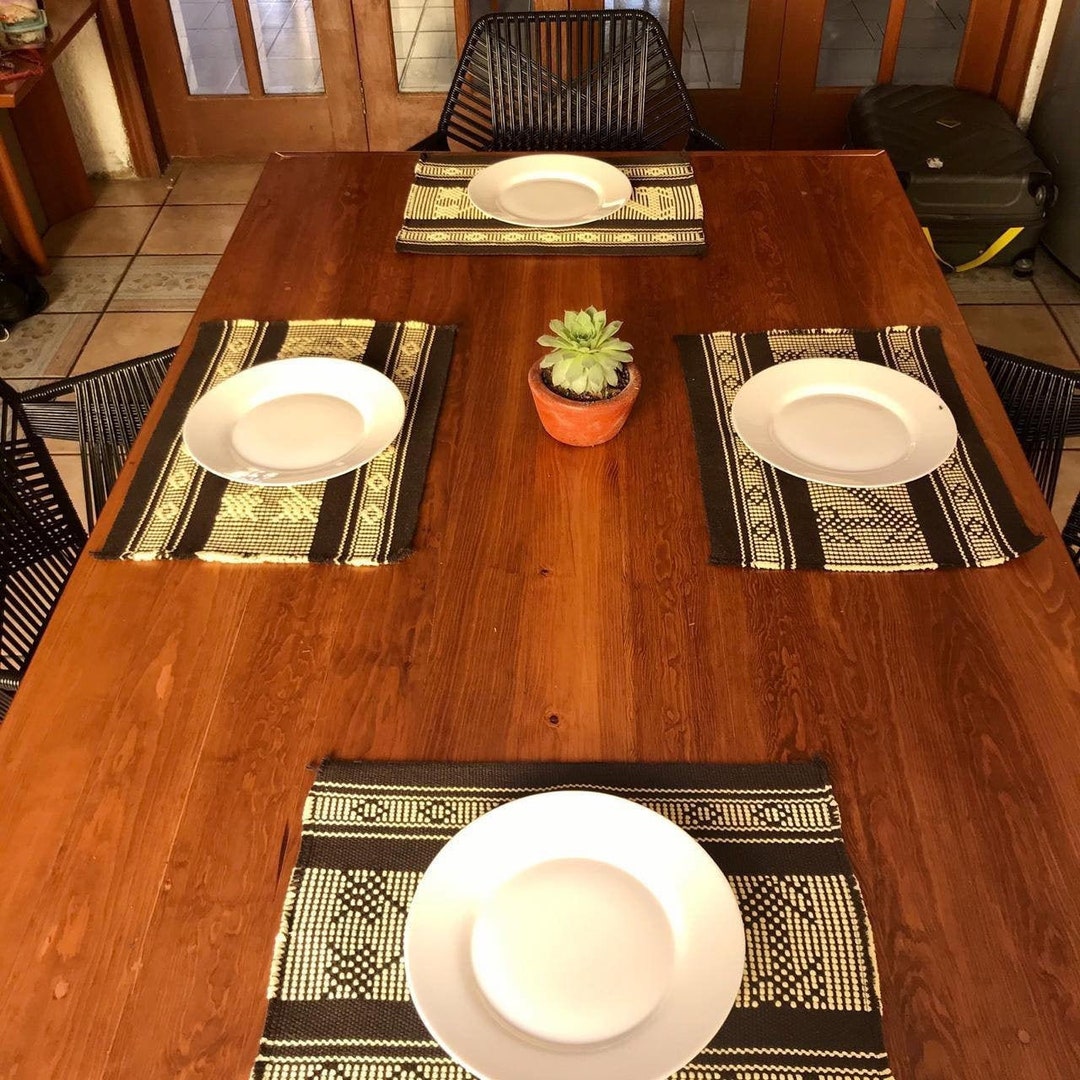 4 Individual Hand-embroidered Tablecloths. Home Décor. Unique Piece ...
