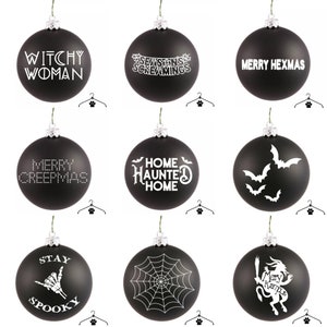 Spookdays Ornaments - Merry Creepmas Happy Horrordays Hexmas Witchmas Spookidays Witch Witchy Horror Goth Spooky Christmas Black Spider Bat