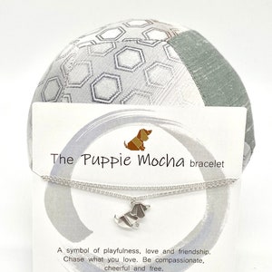 Puppie Mocha origami bracelet from Chic Origami Matte Silver