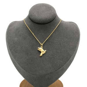 Cloud the Dove origami necklace from Chic Origami Matte 18K gold