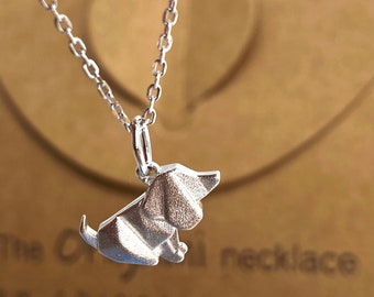 Puppie Mocha origami necklace from Chic Origami