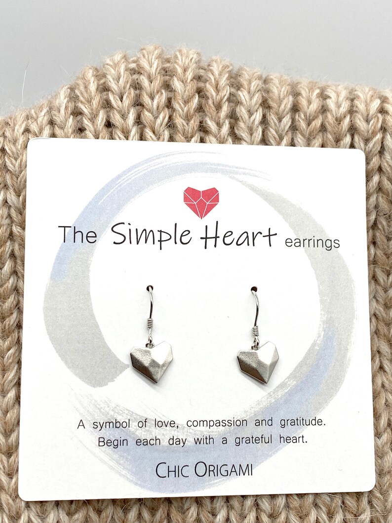 Simple Heart origami earrings from Chic Origami image 4
