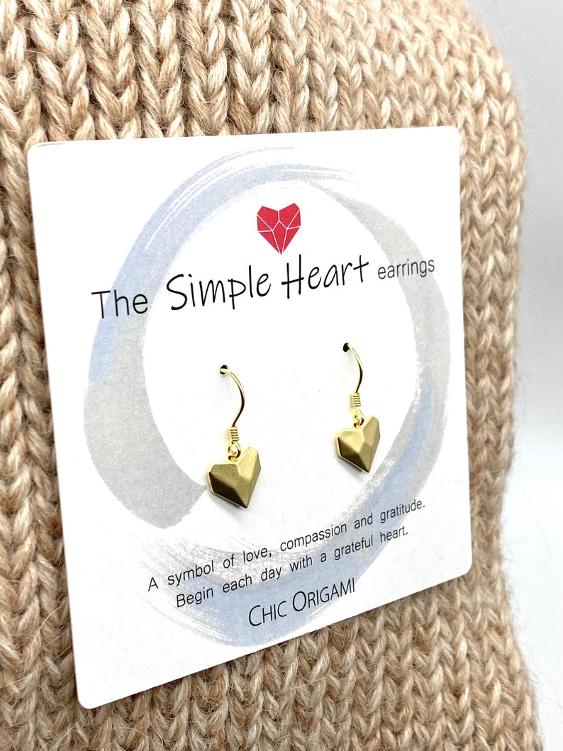 Simple Heart origami earrings from Chic Origami image 2