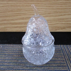 AVITRA  hand cut lead crystal pear biscuit jar
