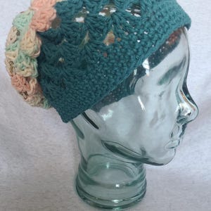 Upcycled Slouchy Granny Square Hat, Crochet Beanie, Crochet Cap