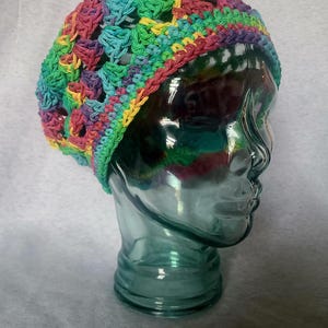 Slouchy Granny Square Hat, Crochet Beanie, Crochet Cap